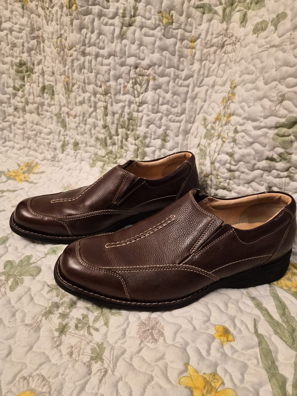 Johnston & Murphy Dark Brown Leather Slip-On Loafers